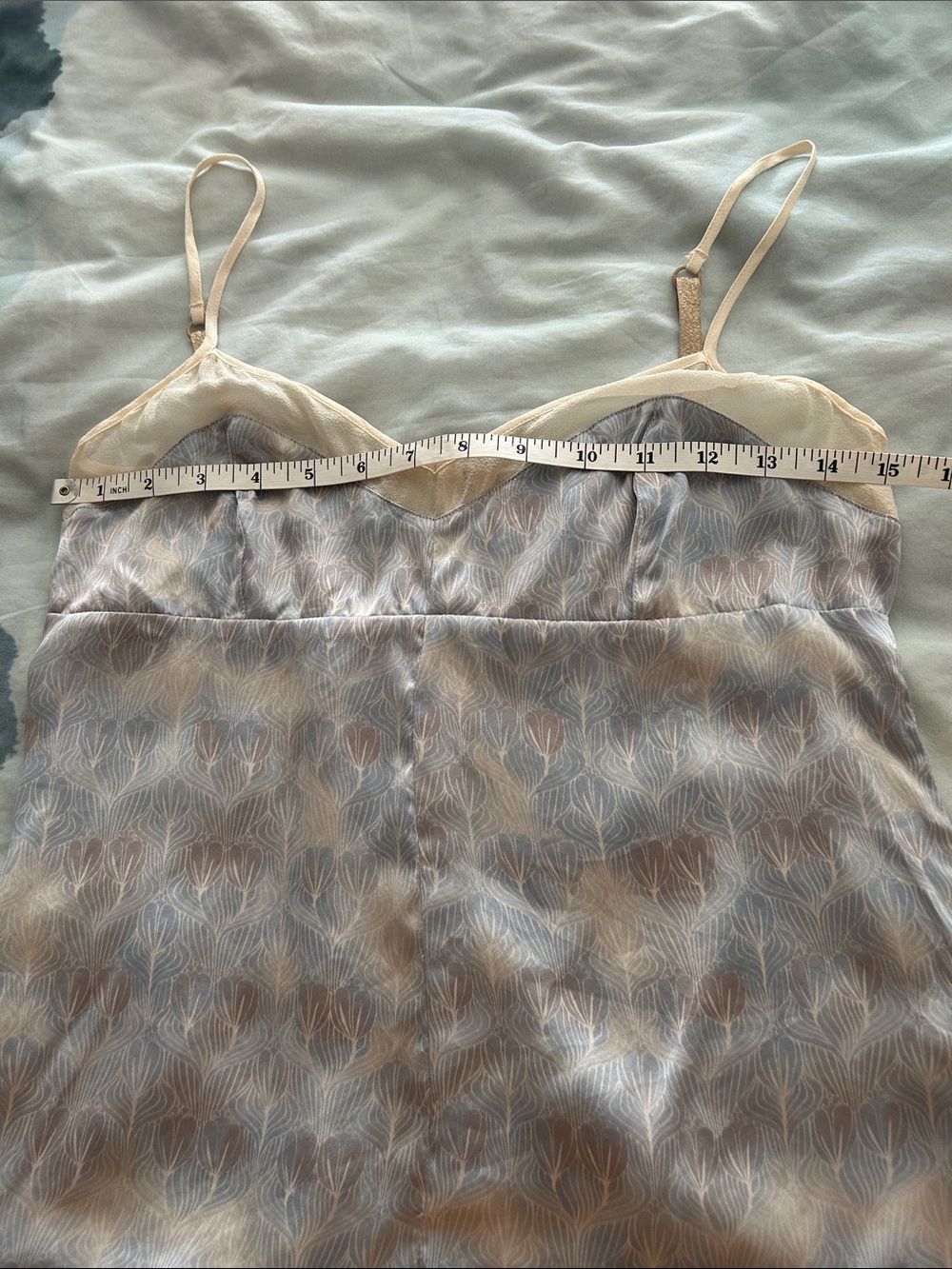 Club Monaco Silk Camisole NWOT Blue Floral Print Adjustable Strap Cami XS - Picture 7 of 9